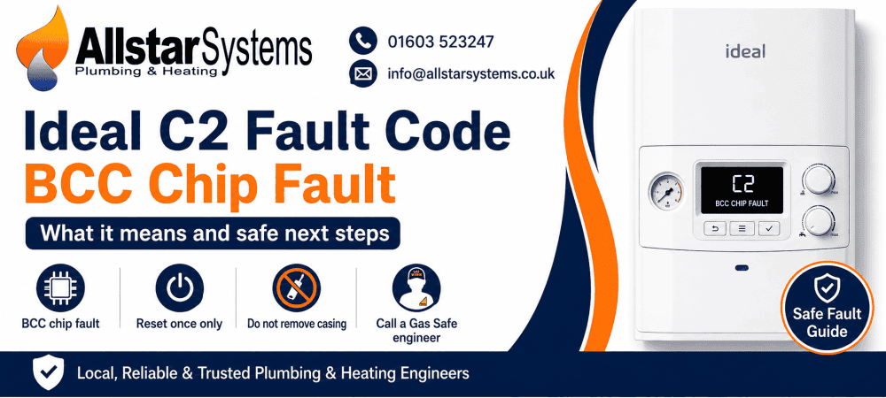 Ideal C2 fault code BCC chip fault guide from Allstar Systems Plumbing and Heating