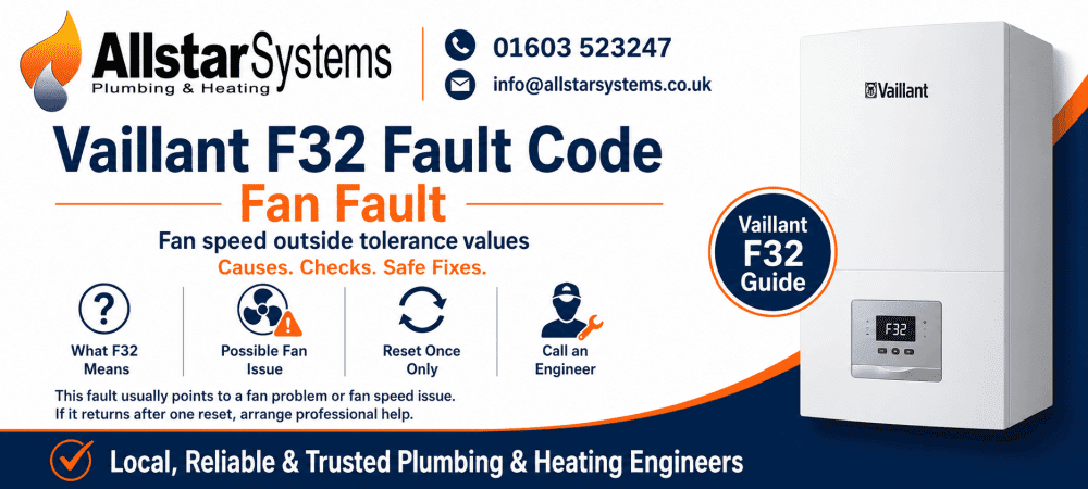 Vaillant F32 fan fault guide from Allstar Systems Plumbing and Heating
