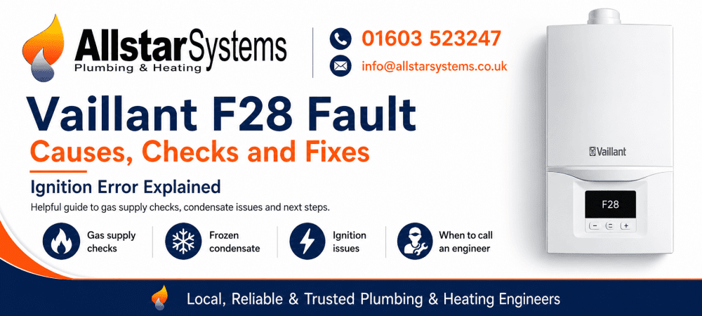 Vaillant F28 ignition error guide from Allstar Systems Plumbing and Heating