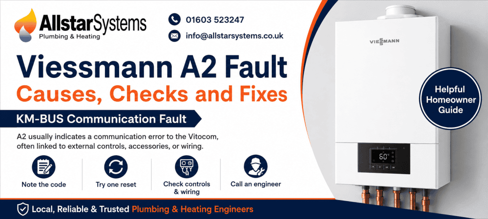 Viessmann A2 KM-BUS communication fault guide from Allstar Systems Plumbing and Heating