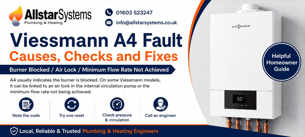 Viessmann A4 burner blocked fault guide from Allstar Systems Plumbing and Heating