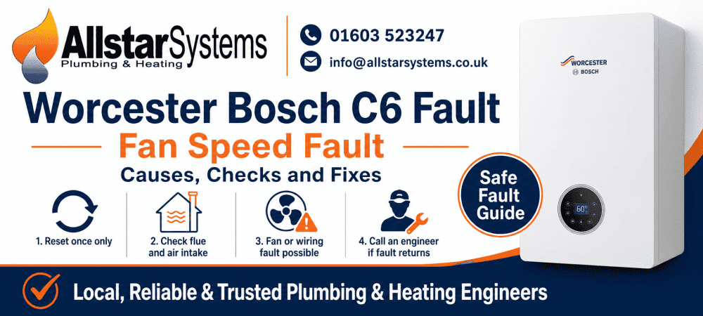 Worcester Bosch C6 fan speed fault guide from Allstar Systems Plumbing and Heating