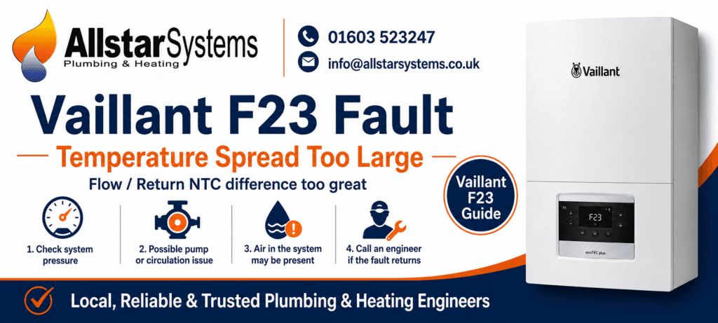 Vaillant F23 temperature spread too large guide from Allstar Systems Plumbing and Heating