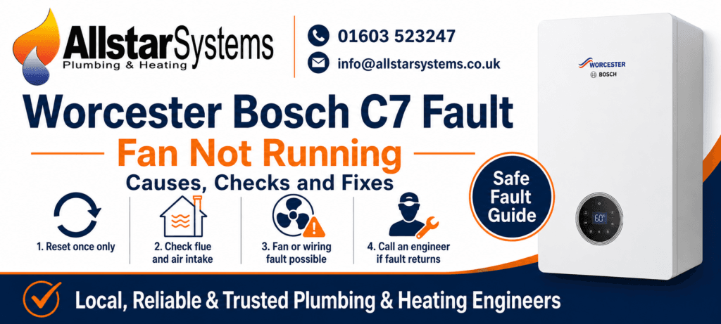 Worcester Bosch C7 fan not running guide from Allstar Systems Plumbing and Heating